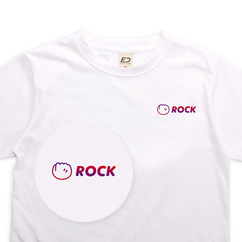 【愛的小手】Rock石頭  短T/女上衣/男T恤/T-Shirt - 女 T 恤 - 棉．麻 白色