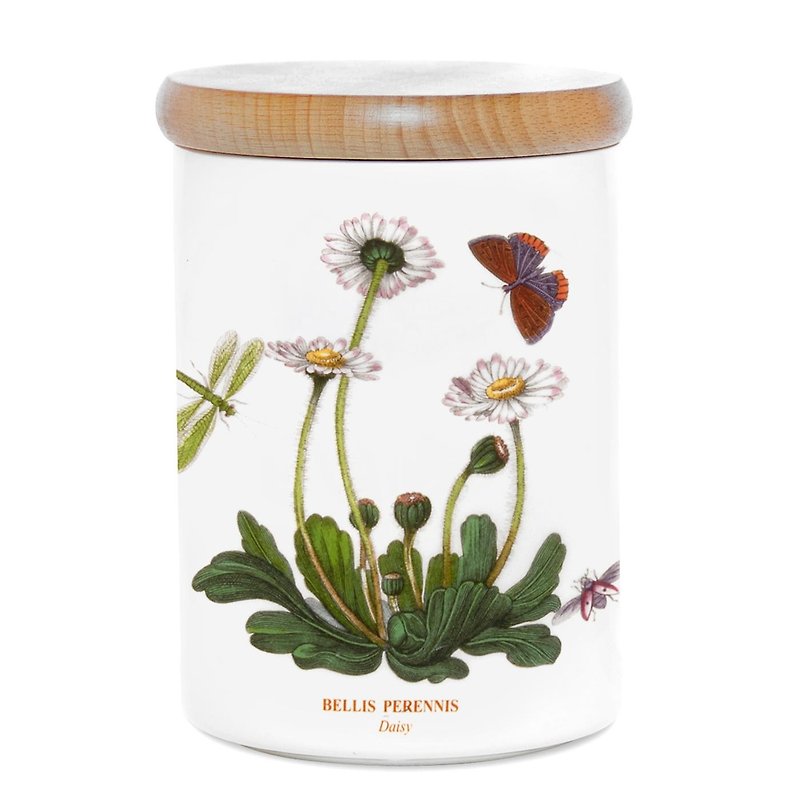 Portmeirion Botanic Garden Storage Jar 5.5 inch Daisy - Cookware - Pottery White