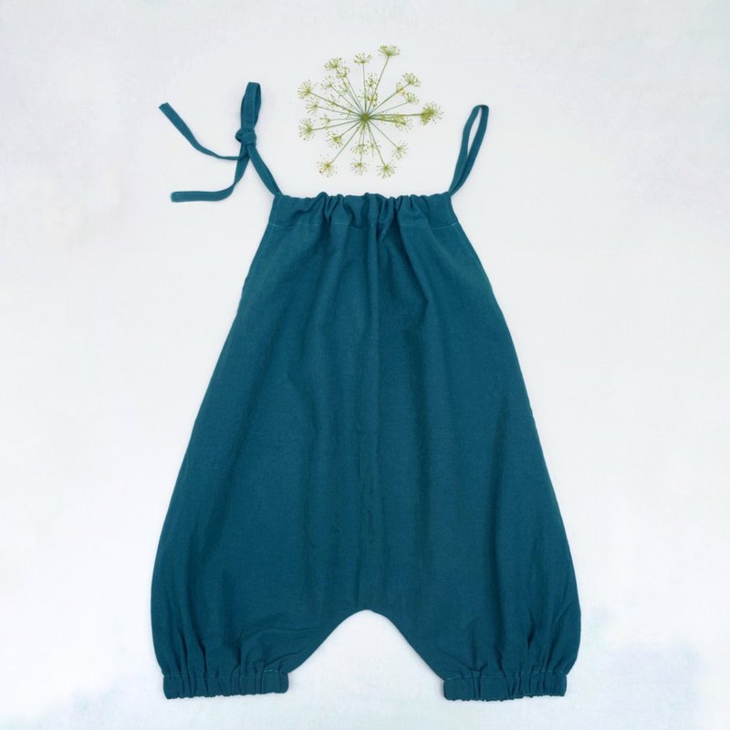 Cotton Linen suspenders - Onesies - Cotton & Hemp Blue