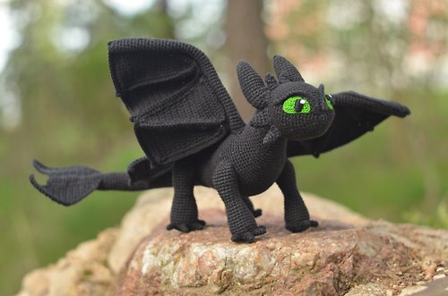 Vasilyeva.toys Toothless crochet, toy from the cartoon how to train your dragon