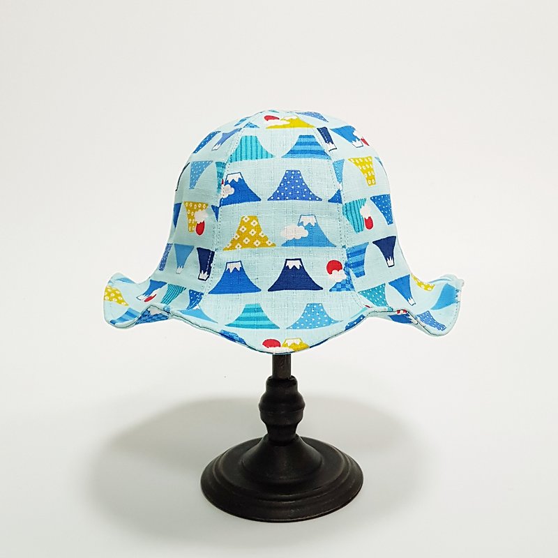 大百合花朵帽-富士山 #遮陽#防曬 #限量日本布 - 帽子 - 棉．麻 藍色