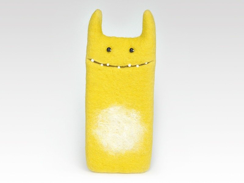 Monster Yellow case for iPhone 7, for iPhone 7Plus,  wool felted case - 手機殼/手機套 - 羊毛 黃色