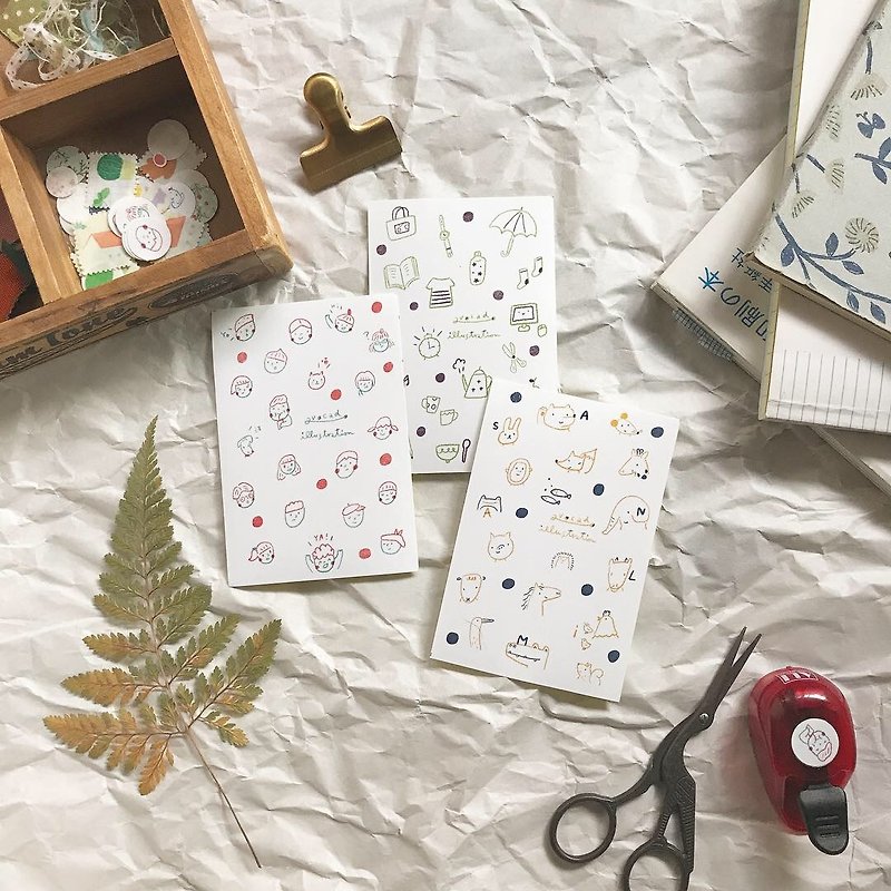 DIY Self-scraping paper - Animals / Groceries / Kids - Stickers - Paper 