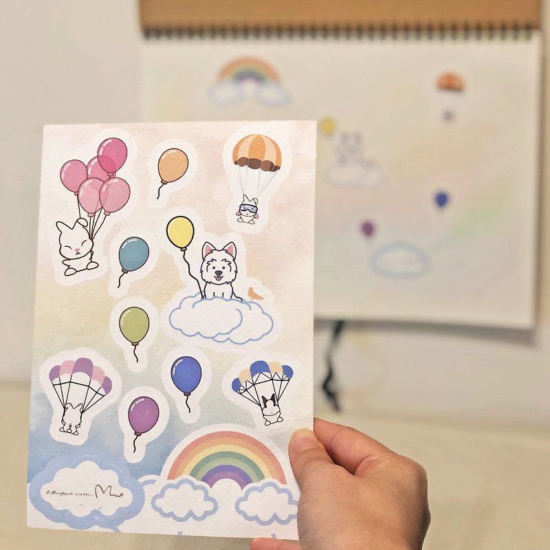 Keibei Rabbit — Keibei & Friends Stickers | Skydive & Balloons - สติกเกอร์ - กระดาษ 