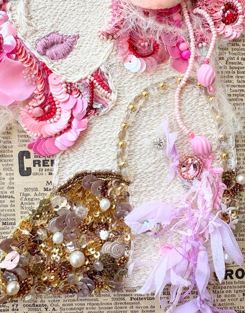 新品❤︎ジャスグリッティー配色刺繍ビーズパールトップス❤︎ピンクべージュ ビーズ刺繍アート 額装 Enjoy every moment - ショップ ビーズ