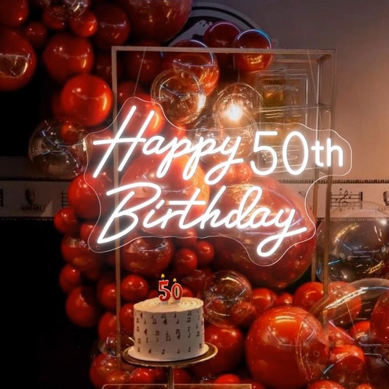 Happy Birthday燈牌餐廳生日快樂霓虹燈牌發光字母親節客制化禮物 - 燈具/燈飾 - 壓克力 