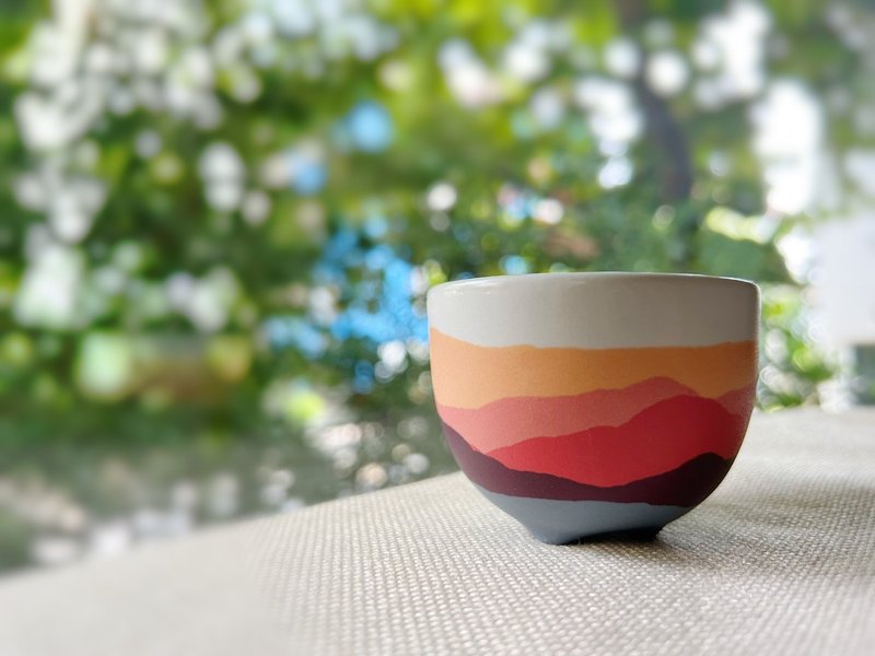 夕陽山景小茶杯 - 杯子 - 瓷 多色