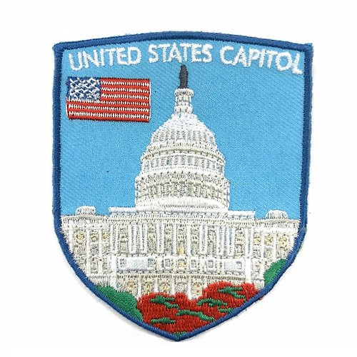 A-ONE 美國國會大廈 USA 袖標 布標 皮包貼 手機打卡地標 刺繡貼布 電繡