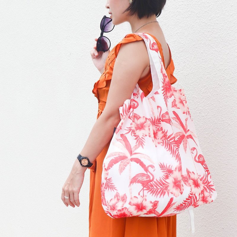 ENVIROSAX Australian Reusable Shopping Bag-Tropics Flamingo - กระเป๋าแมสเซนเจอร์ - เส้นใยสังเคราะห์ หลากหลายสี