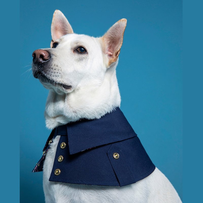 劍橋公爵雙排扣寵物風衣丨海軍藍 - 外套/大衣 - 棉．麻 多色
