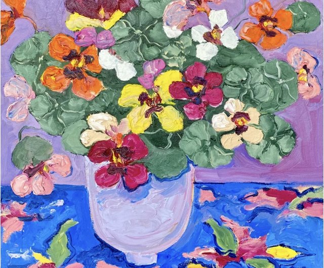 油絵 花 福沢一郎「花」油絵・6号 絵画買取・販売の小竹美術