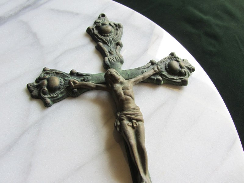 [OLD-TIME] Early second-hand European copper Jesus cross ornaments - Items for Display - Other Materials 