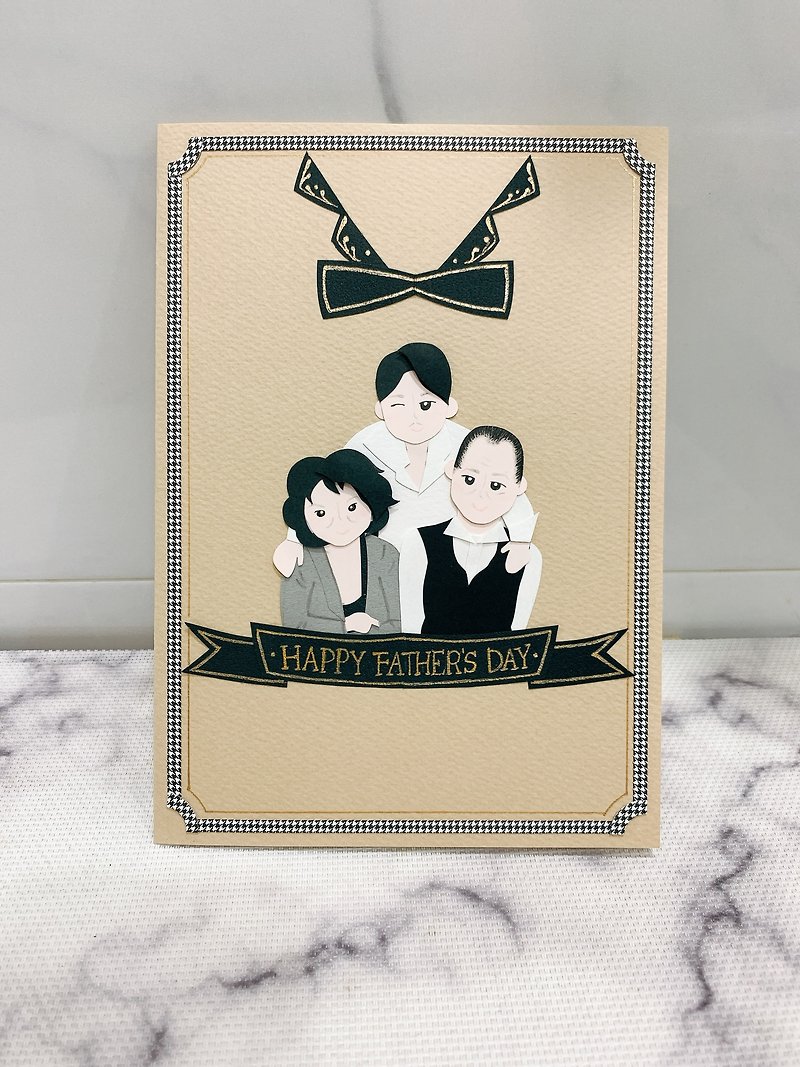 [Custom style] Textured gentleman father's day card (please discuss before placing an order) - การ์ด/โปสการ์ด - กระดาษ สีกากี