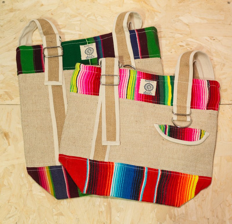 Original Eco-Brand : EARTH.er :: Mexican Tote Bag - กระเป๋าแมสเซนเจอร์ - ผ้าฝ้าย/ผ้าลินิน สีกากี