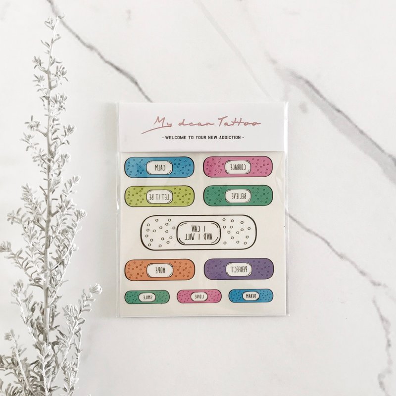 / Temporary Tattoo / 2 sheets (Each Pack) Bandaid - สติ๊กเกอร์แทททู - กระดาษ 