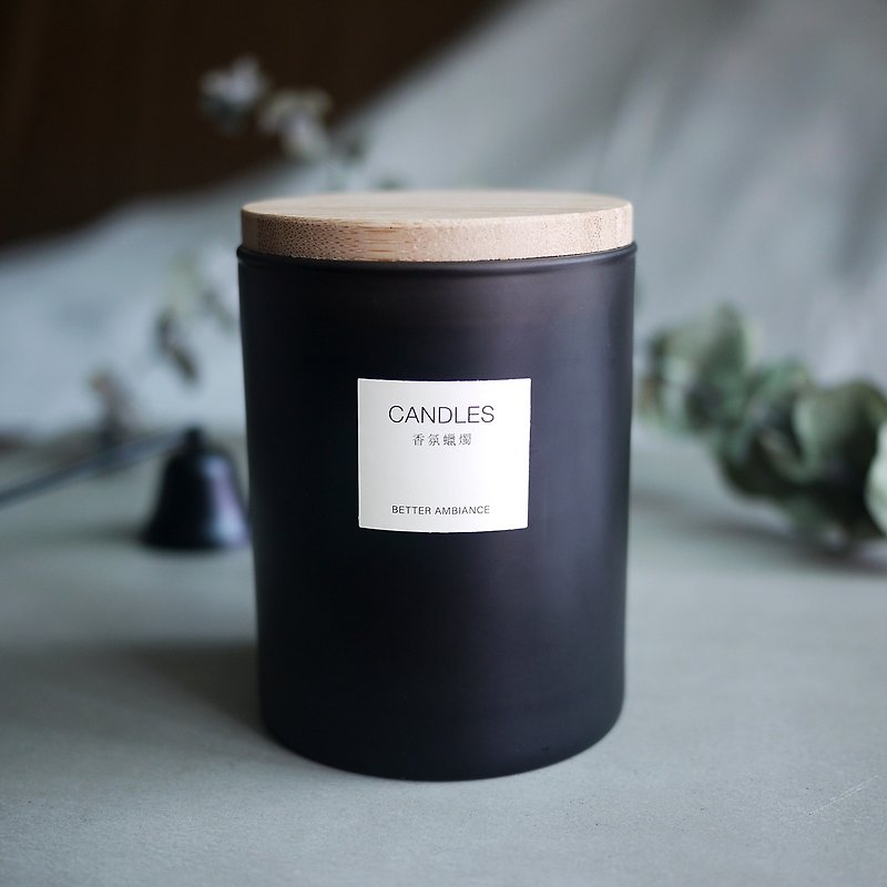 Essential oil candle 320g - ตะหลิว - แก้ว สีดำ