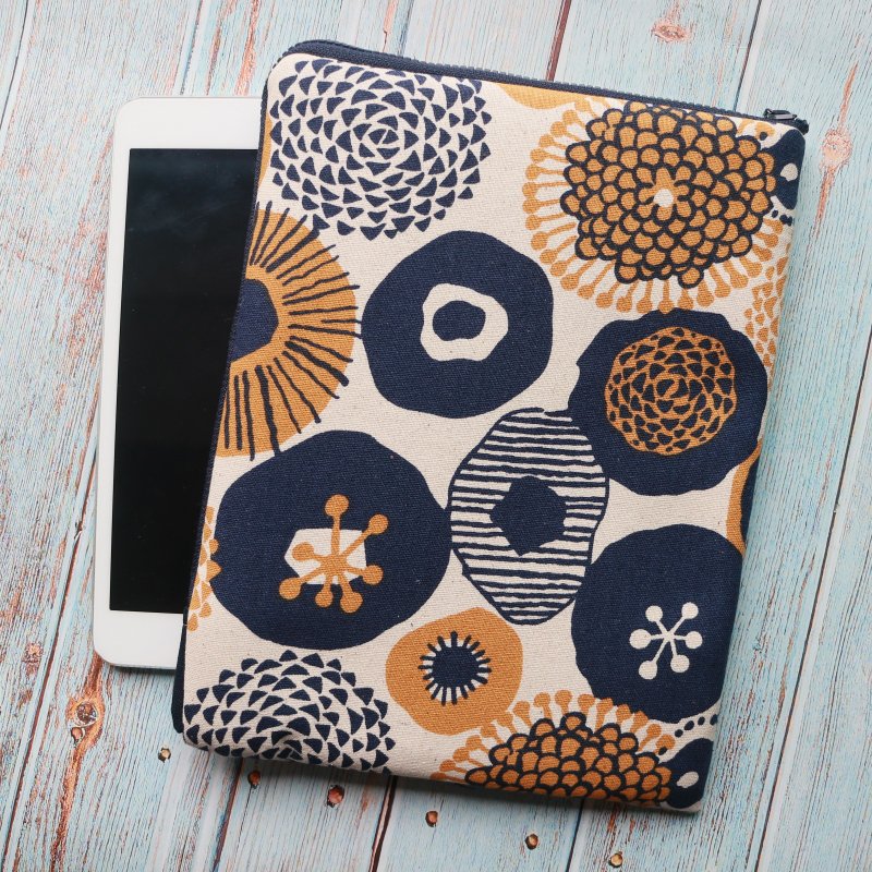 7.8-inch E-reader Pouch (Reader Cover) L-shaped Zipper E-reader Sleeve - กระเป๋าแล็ปท็อป - ผ้าฝ้าย/ผ้าลินิน 