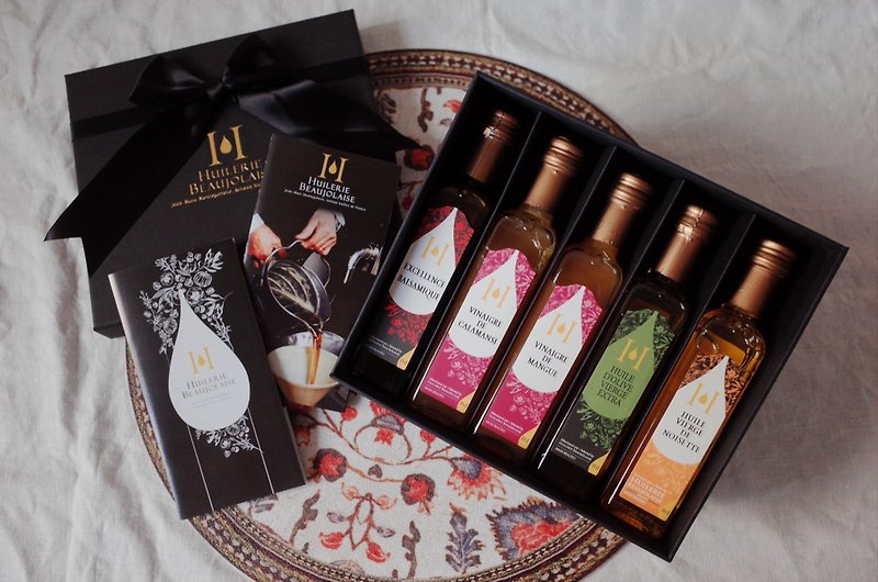 French platinum Jiulai small oil and vinegar comprehensive collection gift box set (with bag) - น้ำส้มสายชู - วัสดุอื่นๆ 