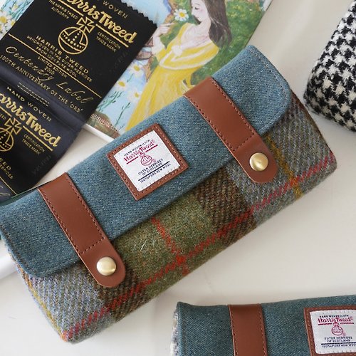 裁縫地圖 手工縫制復古造型筆袋收納袋文具包harris tweed英國哈裡斯羊毛