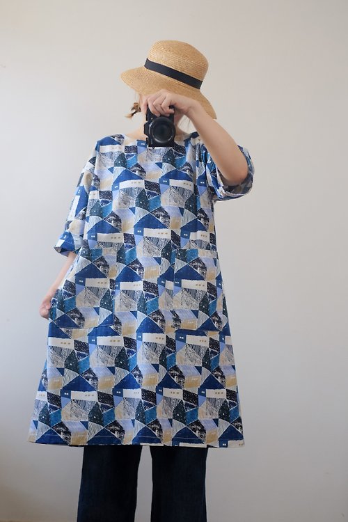 AMERRYHEART寬寬製造 暮光藍山城 長版洋裝