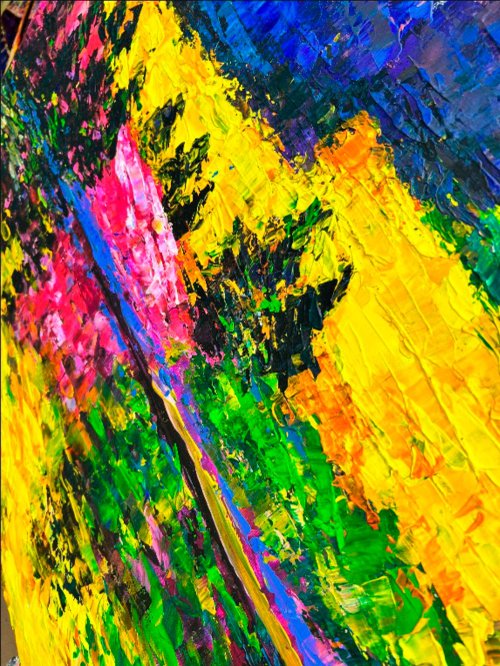 カラフルな抽象絵画キャンバス上の風景画フレーム絵画モダン