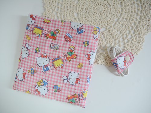 虛室手製 泡芙凱蒂貓 hello kitty 日本布料 電子閱讀器保護套kobo mooink