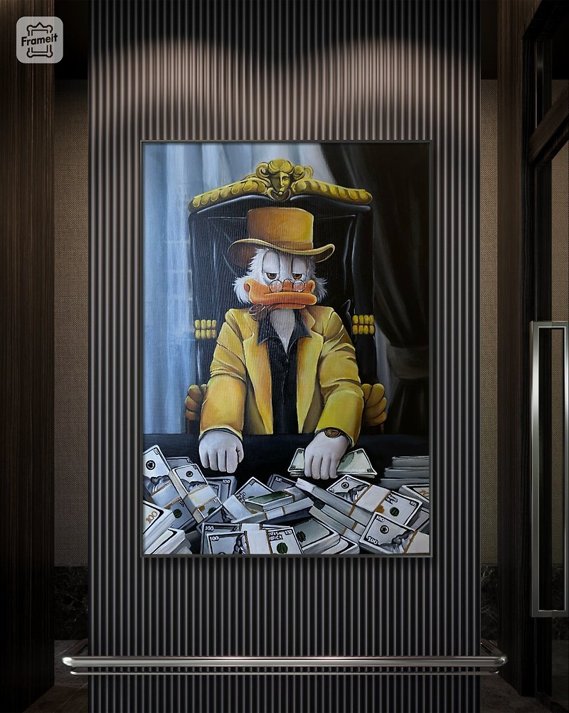 Painting Scrooge McDuck art acrylic painting pop art painting on canvas - โปสเตอร์ - วัสดุอื่นๆ 