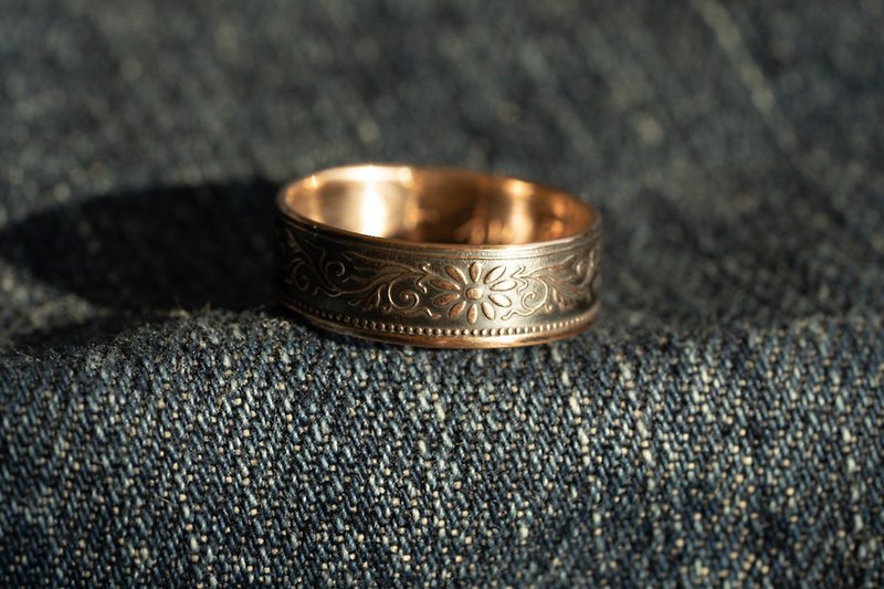 Japanese one coin ring arabesque - General Rings - Copper & Brass 