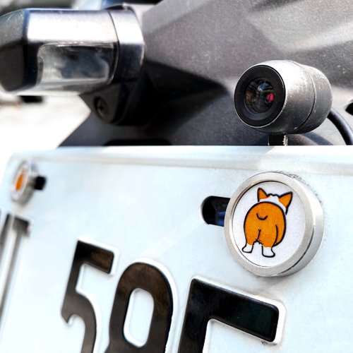 NINKYPUP 柯基屁屁 Corgi機車牌螺絲 Gogoro 機車 貓咪 毛孩 可愛 生日禮物