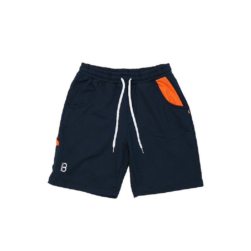 夏季 日系拼接 寬松 針織 運動短褲 休閒褲 - 男短褲/工作短褲 - 聚酯纖維 藍色