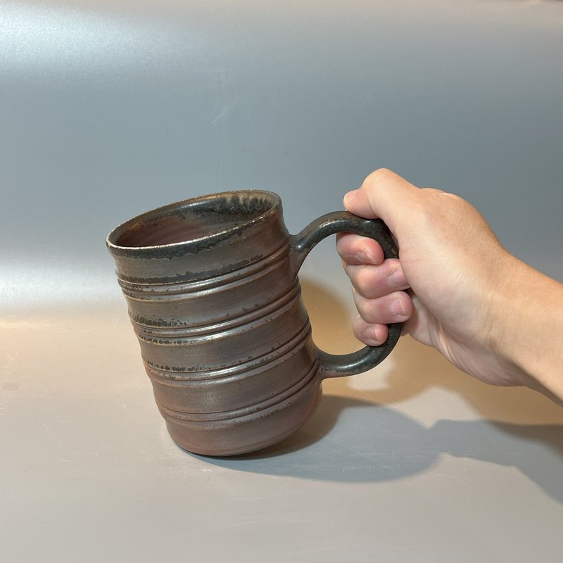 柴燒500cc古樸竹節馬克杯 / 啤酒杯 / 小平凡手作 - 茶壺/茶杯/茶具 - 陶 