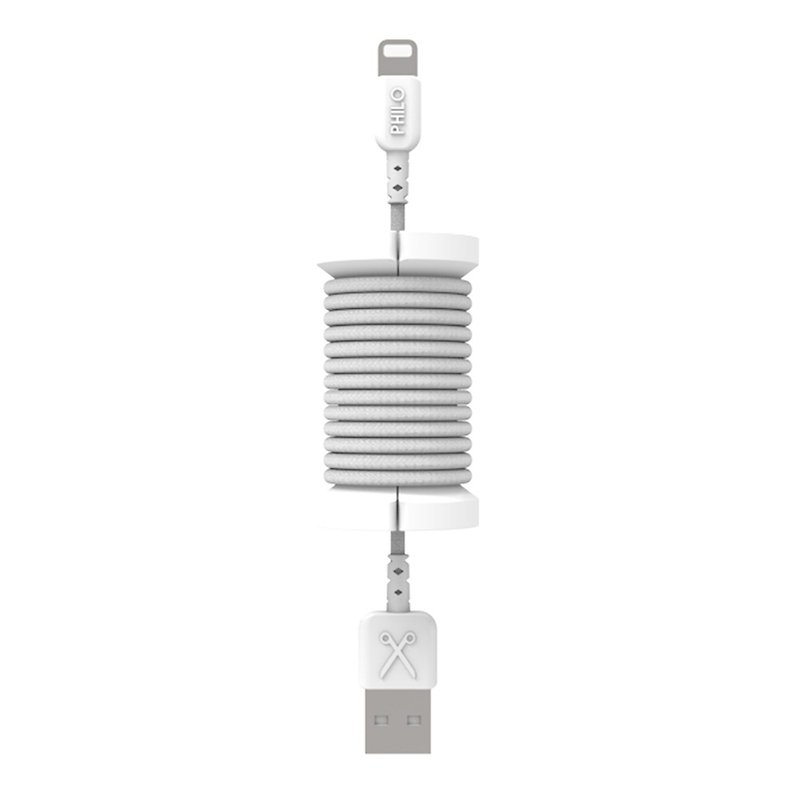 イタリアフィロ雷 -  USB伝送線路カラフルな編組100センチメートル白8055002390217 - 充電器・USBコード - プラスチック ホワイト
