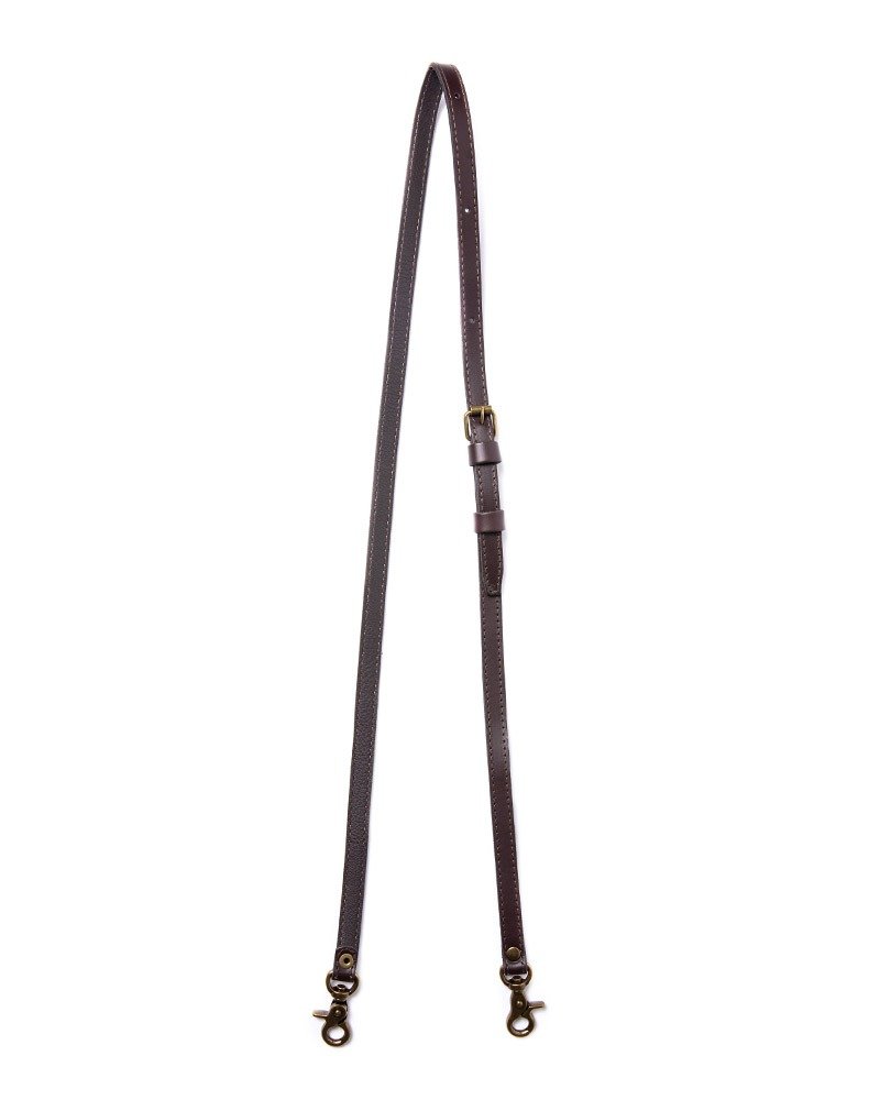 SAMI brown fine leather shoulder strap - อื่นๆ - หนังแท้ สีนำ้ตาล