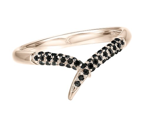Majade Jewelry Design 14k金黑鑽石戒指 簡約結婚對戒 優雅黑鑽金戒指 極簡主義結婚戒指