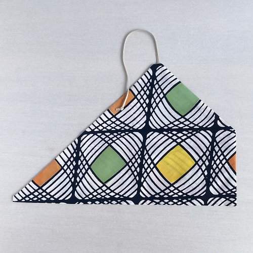 kawamura-sewing 【1点もの】浴衣地の箸袋・カトラリーホルダー -レトロな雰囲気の幾何学模様