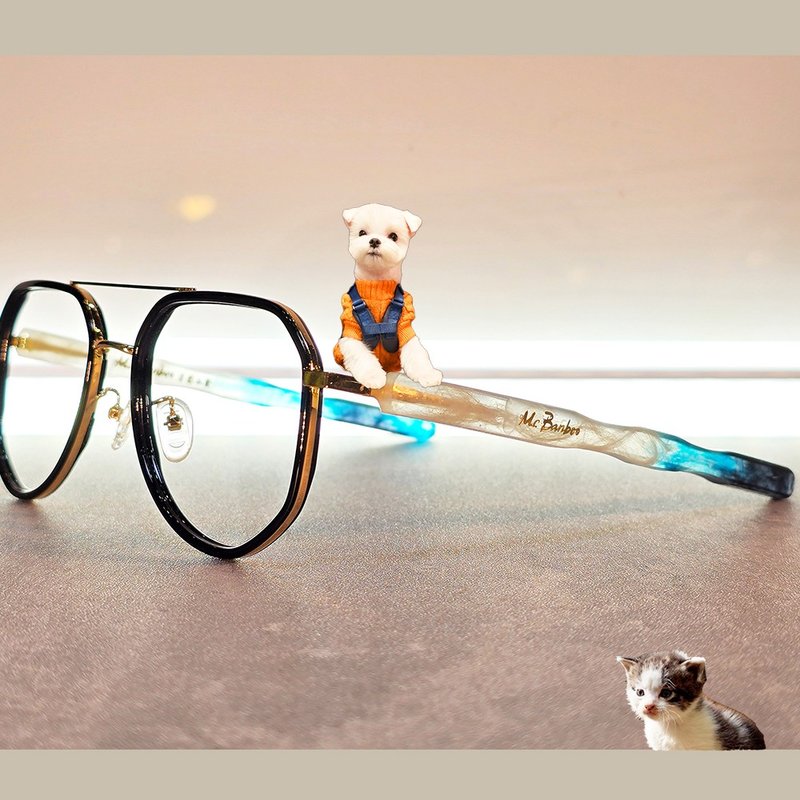 帥鏡_鼻樑上的毛孩工藝 (把寵物毛髮 溶入手工眼鏡) / 款式多色 - 眼鏡/鏡框 - 防水材質 