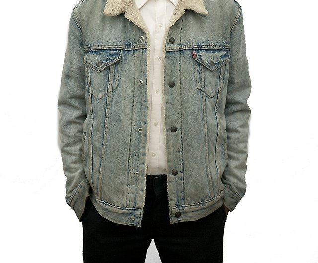 LEVI'S 501 PREMIUM shop cotton bristles washed denim jacket vintage  second-hand - Shop afterworktw Men's Coats & Jackets - Pinkoi