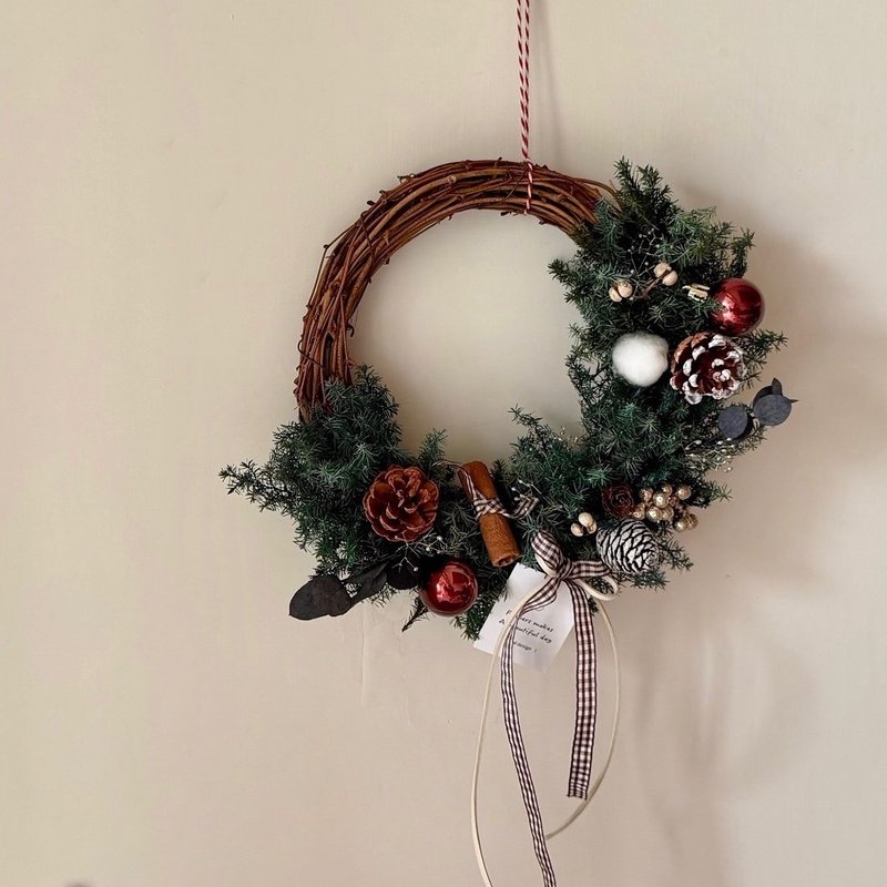 【永生聖誕花圈】永生雪松 交換禮物 聖誕禮物 聖誕樹 聖誕佈置 - 乾花/永生花 - 植物．花 