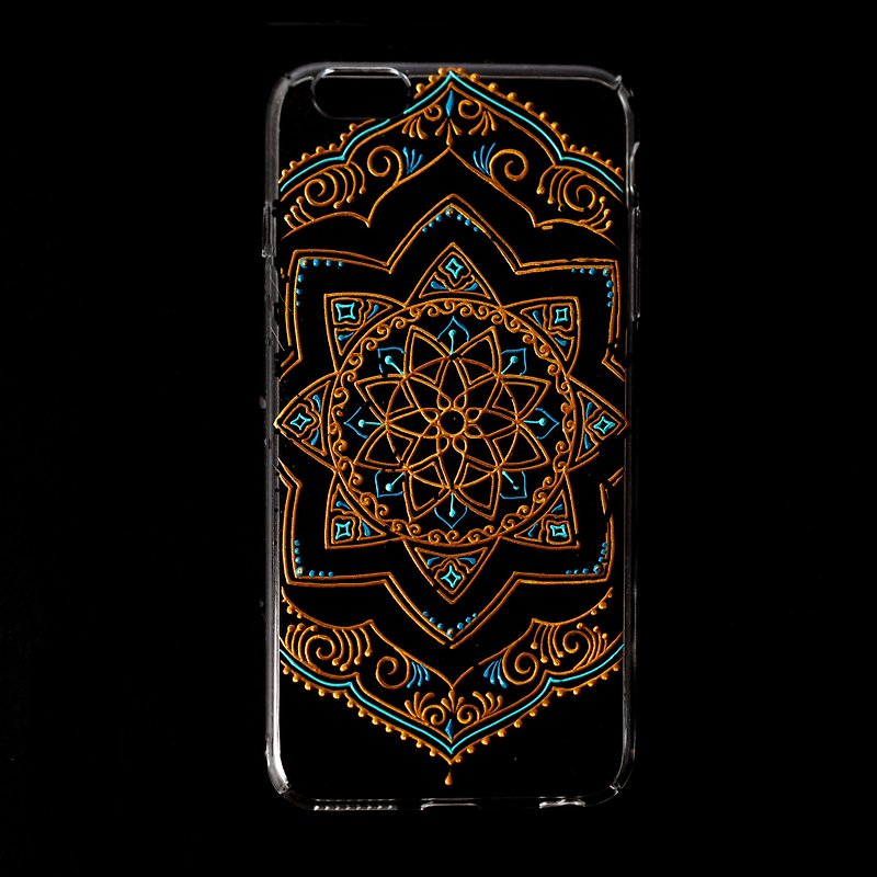 Malic ◈ henna style phone case - เคส/ซองมือถือ - พลาสติก สีทอง