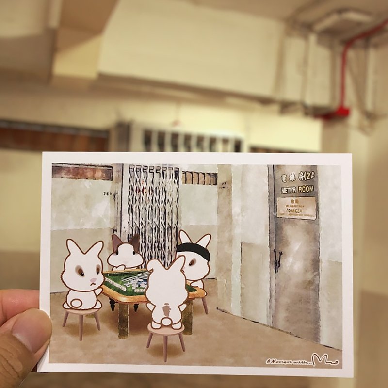 肶肶兔 & friends postcard roaming Hong Kong | grow up with me series - การ์ด/โปสการ์ด - กระดาษ 