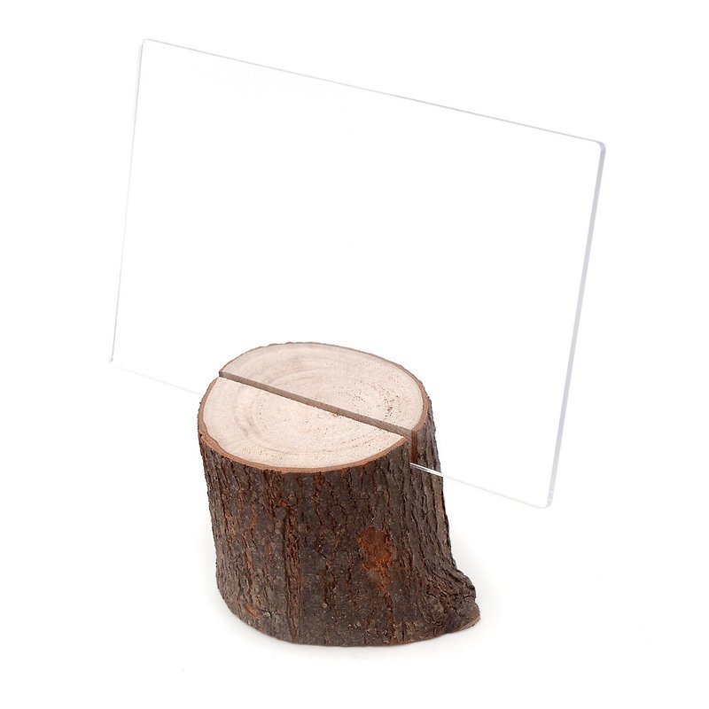 Taiwan camphor business card holder with Acrylic postcards | Create a natural-style storage table on the table - Card Stands - Wood Gold