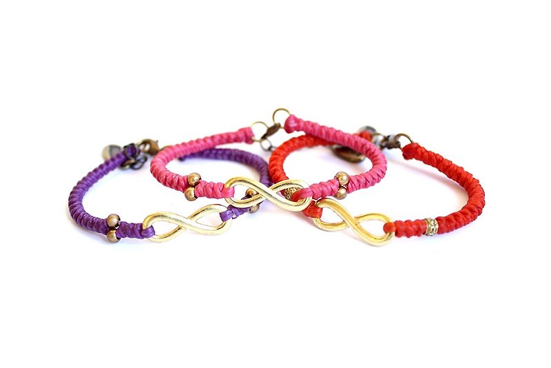 [UNA- excellent Na] handmade Bronze infinite love silk Wax Bronze wire bracelet customization - Bracelets - Other Metals Multicolor