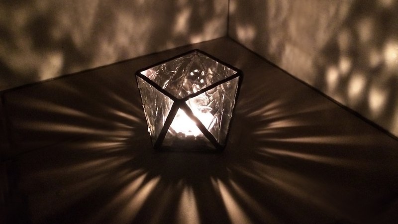 光紋燭台-S 容器 玻璃鑲嵌 - 香薰蠟燭/燭台 - 玻璃 透明