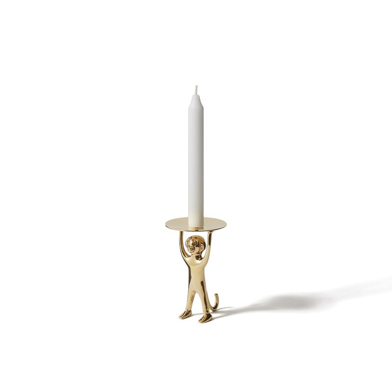 Monki Candle Holder_Polished Bronze - เทียน/เชิงเทียน - ทองแดงทองเหลือง สีทอง