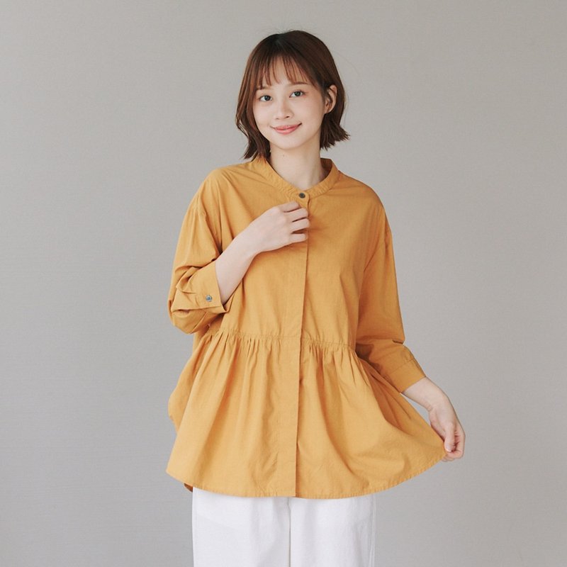【Simply Yours】小裙擺天絲襯衫 橘F - 女襯衫 - 棉．麻 橘色