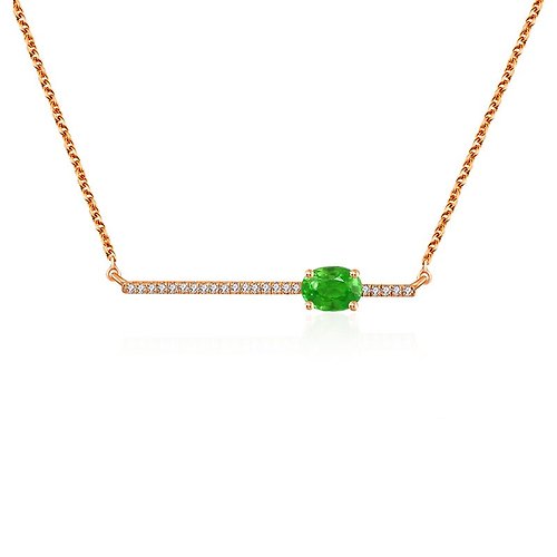Genevieve Collection 18k線形綠寶石鑽石項鍊