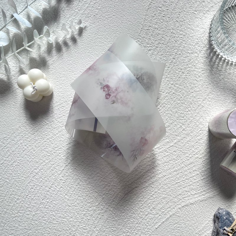水彩玫瑰遮蔽膠帶 - 貼紙 - 其他材質 多色