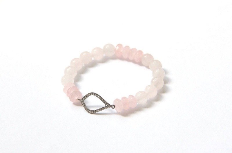 Fashion Energy Jewelry Collection - Pink Crystal Bracelet / Rose Quartz bracelet - Bracelets - Gemstone Pink