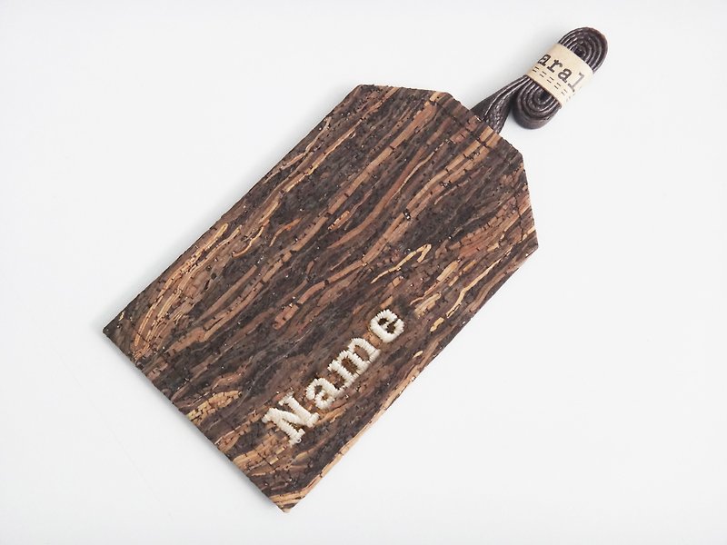 Personalized Name Wooden Cork Luggage Tag Luggage - Luggage Tags - Cork & Pine Wood Brown