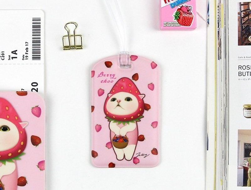 JETOY, sweet cat travel tag second generation _Berry choo J1712302 - ที่ใส่บัตรคล้องคอ - พลาสติก สึชมพู